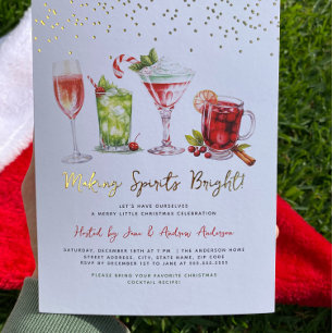 Kerst Cocktailparty Maakt Geesten Helder Folie Uitnodiging