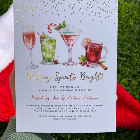 Kerst Cocktailparty Maakt Geesten Helder Folie Uitnodiging
