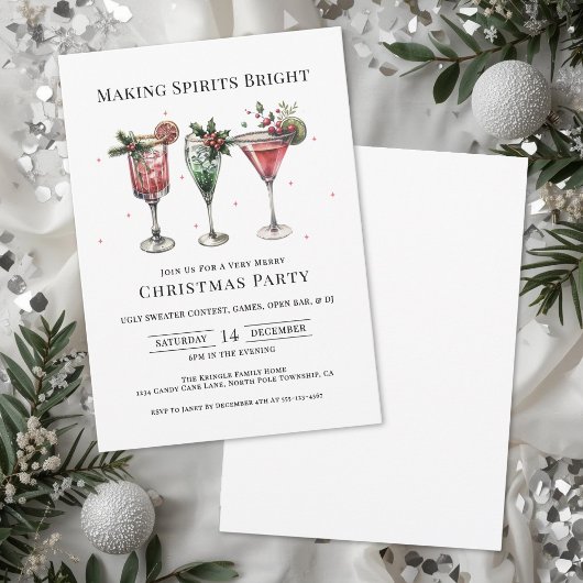 Kerst Cocktailparty Stralend Kaart