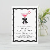 Kerst Cocktailparty Uitnodiging (Staand voorkant)