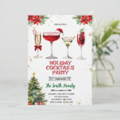 Kerst Cocktailparty Uitnodiging (Staand voorkant)