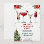 Kerst Cocktailparty Uitnodiging (Voorkant / Achterkant)