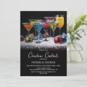 Kerst Cocktails Feest Kaart (Staand voorkant)