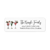 Kerst cocktails retouradres etiket (Voorkant)