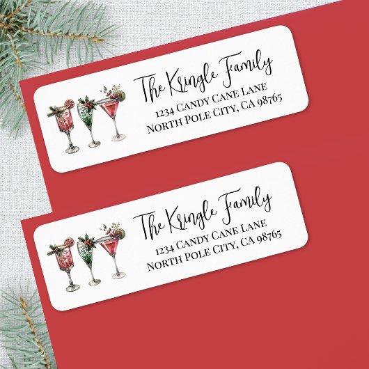 Kerst cocktails retouradres etiket