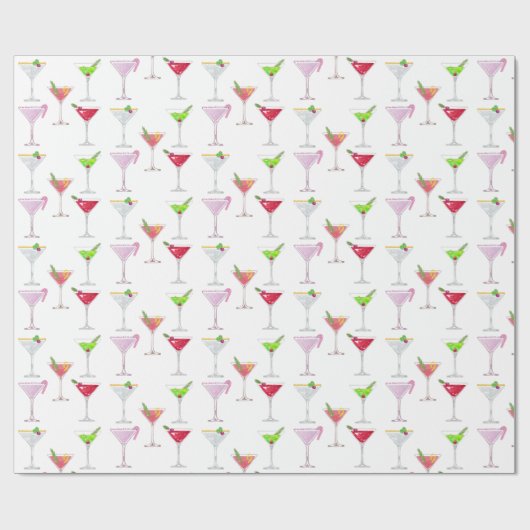 Kerst Cocktails Variant Cadeaupapier (Vlak)