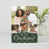 Kerst Collage Foto Kaart | Merry Plaid (Staand voorkant)