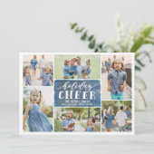 Kerst Collage Kerst Foto Kaart Navy (Staand voorkant)