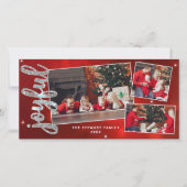 Kerst collage met 3 foto's in Joyful Script Kerstv Feestdagenkaart (Voorkant)