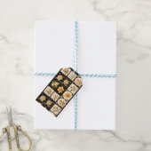 Kerst Collage met Bloemen Gift Label Cadeaulabel (Met Touw)