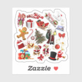 Kerst Collage Vakantie Cheer cadeau Sticker (Vel)