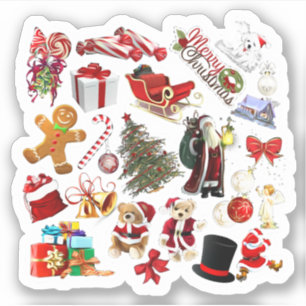 Kerst Collage Vakantie Cheer cadeau Sticker