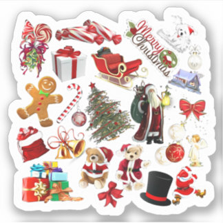 Kerst Collage Vakantie Cheer cadeau Sticker