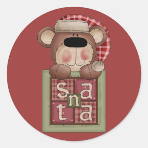 Kerst Collectie Beer Santa Stickers
