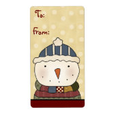 Kerst Collectie Sneeuwman Cadeau Labels Labels (Voorkant)