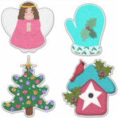 Kerst Collectie voelde er Schattige uit Sticker (Voorkant)