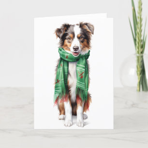 Kerst Collie, Border Collie, Australische Herder Feestdagen Kaart