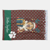 Kerst Collie Hond Rendier Cadeau Grafisch Theedoek (Horizontaal)