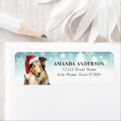 Kerst Collie Retouradreslabels Etiket (Insitu)