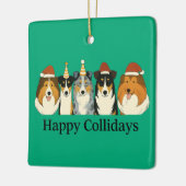 Kerst Collie versiering Keramisch Ornament (Links)