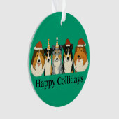 Kerst Collie-versiering Ornament (voorkant)