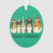 Kerst Collie-versiering Ornament (voorkant)