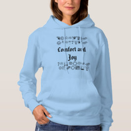 Kerst Comfort en Vreugde met xmas afbeeldingen Hoodie