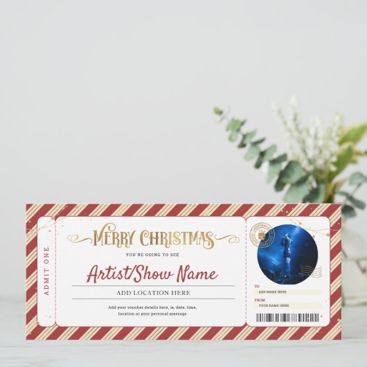 Kerst Concert Event Show Cadeaubon Kaart (Staand voorkant)