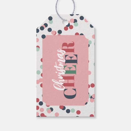 Kerst Confetti Cadeaulabel (Voorkant)