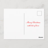 Kerst confetti gouden groene foto rood briefkaart (Achterkant)