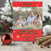 Kerst confetti gouden groene foto rood briefkaart