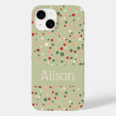 Kerst Confetti Polka Dot Schattigee iPhone Case (Achterkant)