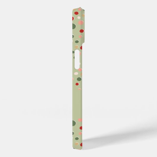 Kerst Confetti Polka Dot Schattigee iPhone Case (Achterkant / Rechts)