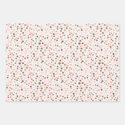 Kerst Confetti Polka Dot Wrapping Paper Set (Voorkant 2)
