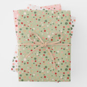 Kerst Confetti Polka Dot Wrapping Paper Set (In situ)