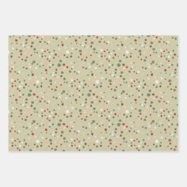 Kerst Confetti Polka Dot Wrapping Paper Set
