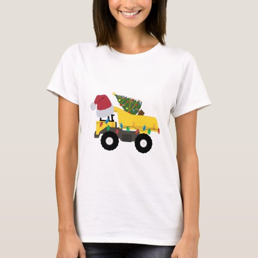 Kerst constructie vrachtwagens t-shirt (Voorkant)