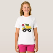 Kerst constructie vrachtwagens t-shirt (Voorkant volledig)