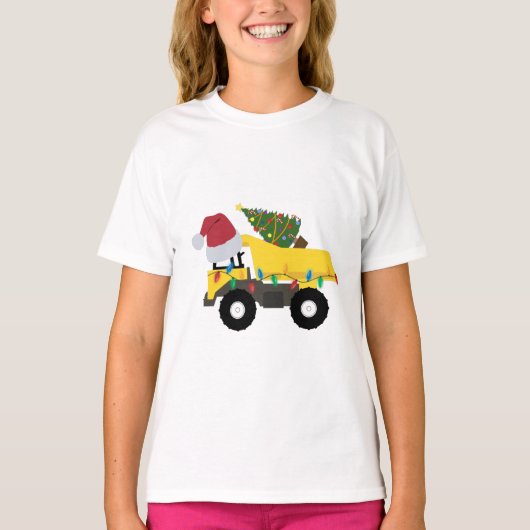 Kerst constructie vrachtwagens t-shirt (Voorkant)
