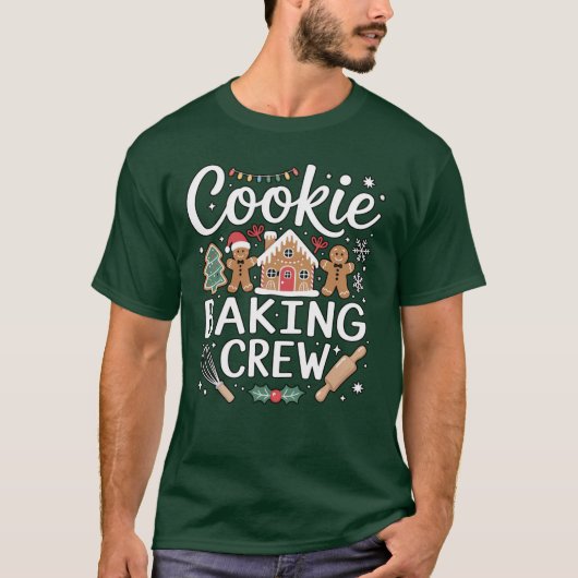 Kerst 'Cookie Bak Crew' Basic T-shirt (Voorkant)