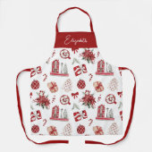 Kerst Cookie Baking Crew gepersonaliseerd Schort (Voorkant)