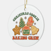 Kerst Cookie Baking crew, Retro Vakantie Cookie Keramisch Ornament (Links)