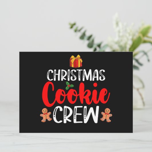 Kerst Cookie Crew Familie Pyjama's Kerstvakantie Kaart (Staand voorkant)