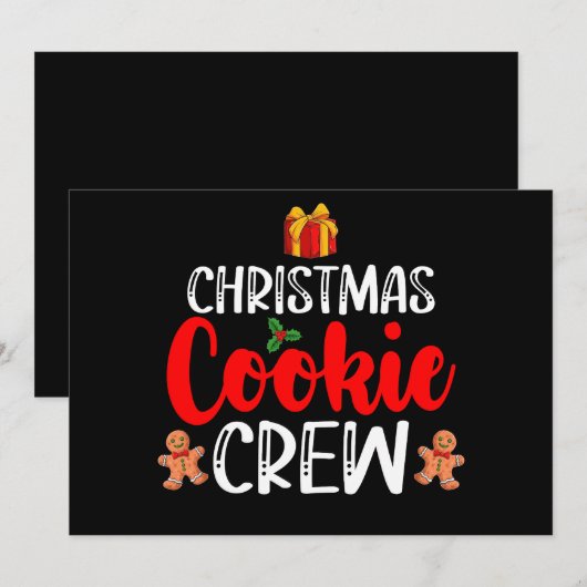 Kerst Cookie Crew Familie Pyjama's Kerstvakantie Kaart (Voorkant / Achterkant)