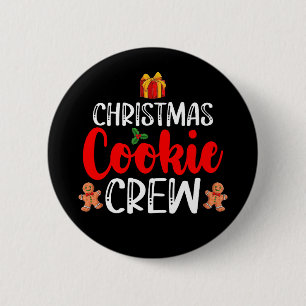 Kerst Cookie Crew Familie Pyjama's Kerstvakantie Ronde Button 5,7 Cm