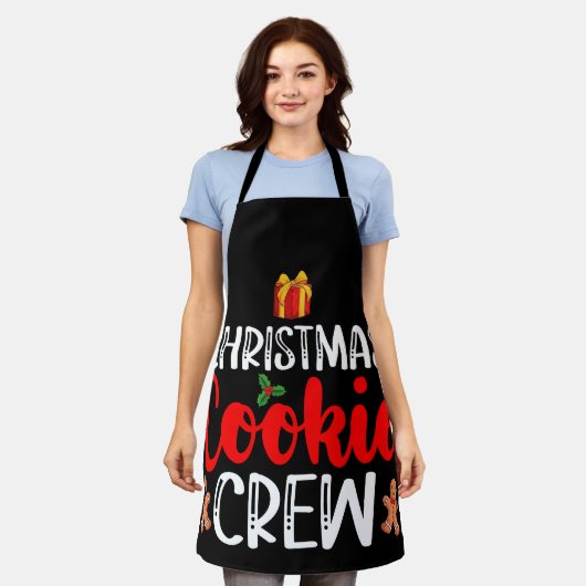 Kerst Cookie Crew Familie Pyjama's Kerstvakantie Schort (Gedragen)