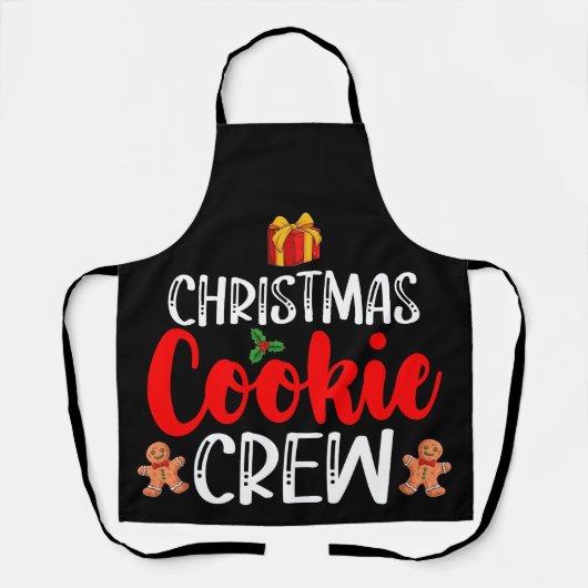 Kerst Cookie Crew Familie Pyjama's Kerstvakantie Schort (Voorkant)