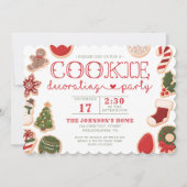 Kerst Cookie Decorating Party Cookie Party Kaart (Voorkant)