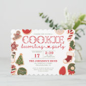 Kerst Cookie Decorating Party Cookie Party Kaart (Staand voorkant)