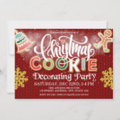 Kerst Cookie Decorating Party Gebreid Kaart (Voorkant)